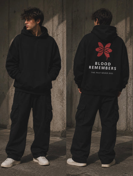 THE BLOOD REMEMBER Oversized heavyweight hoodie