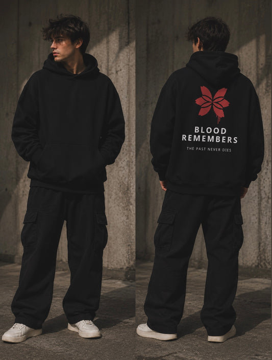 THE BLOOD REMEMBER Oversized heavyweight hoodie
